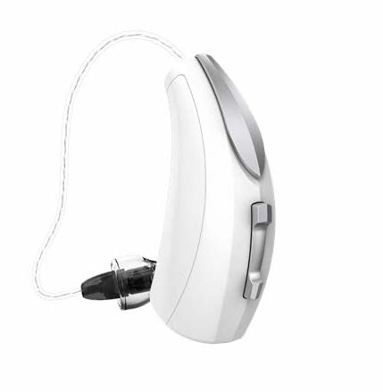 a white hearing aid